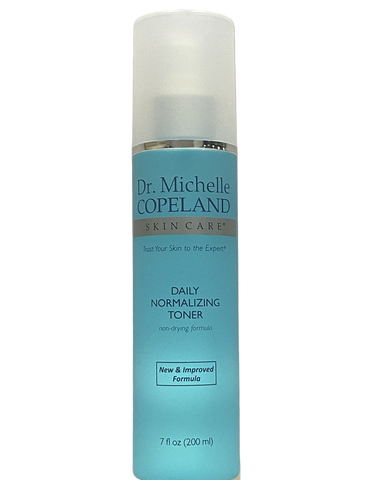 A pump bottle of Dr. Michelle Copeland Daily Normalizing Toner, 7 oz size.