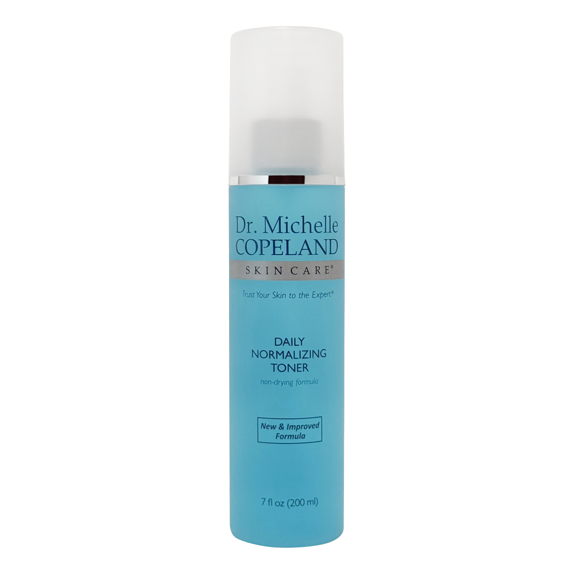 Dr. Michelle Copeland skin care toner bottle on a white background
