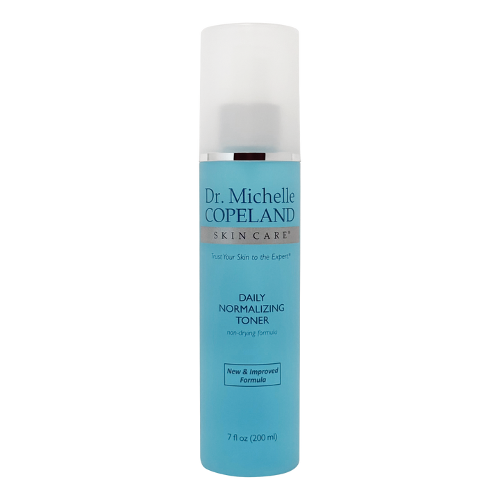 Dr. Michelle Copeland skin care toner bottle on a white background