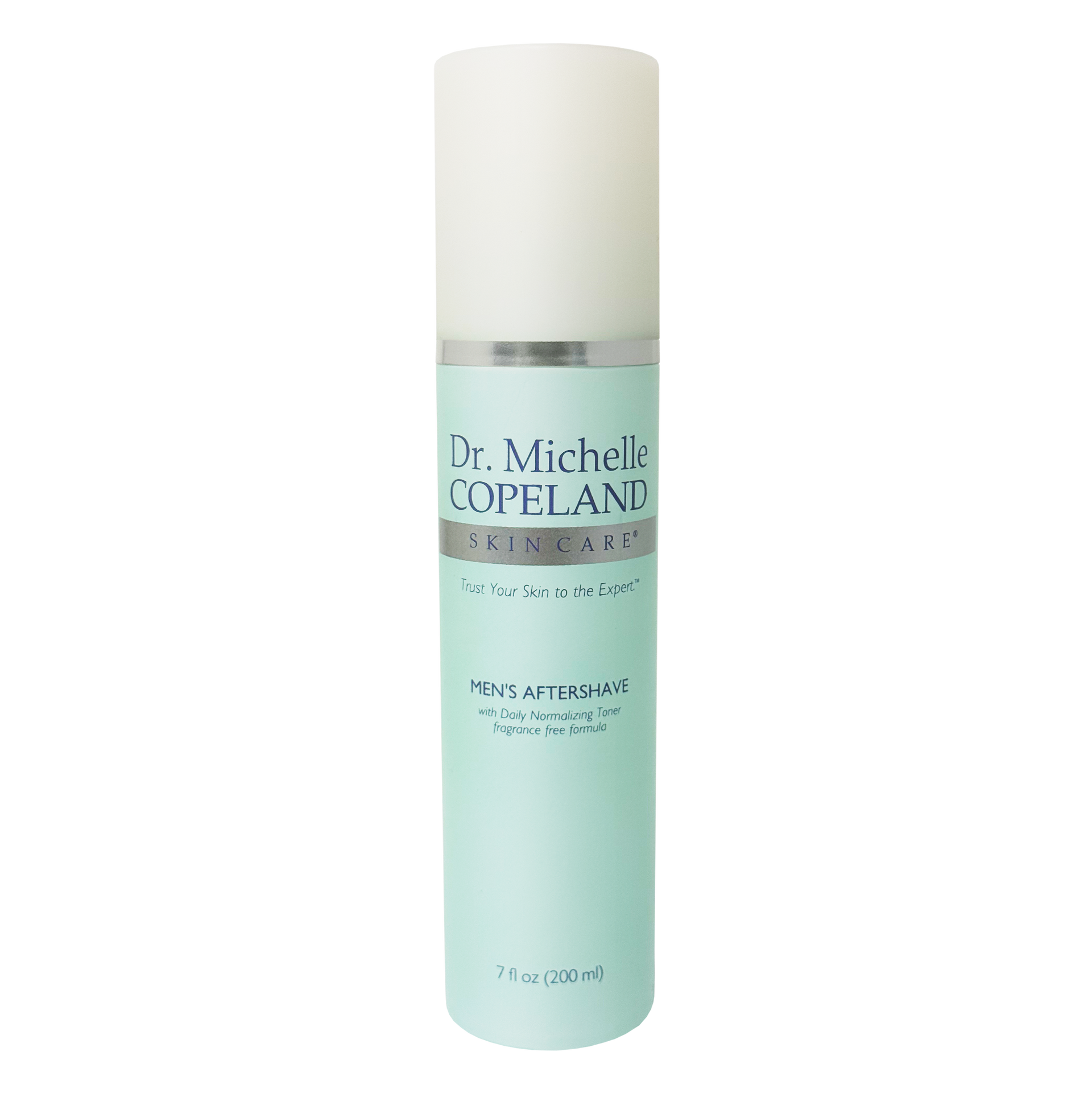Dr. Michelle Copeland aftershave bottle on a white background