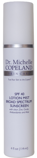 SPF-40 Lotion Mist Broad Spectrum Sunscreen with clear Zinc Oxide